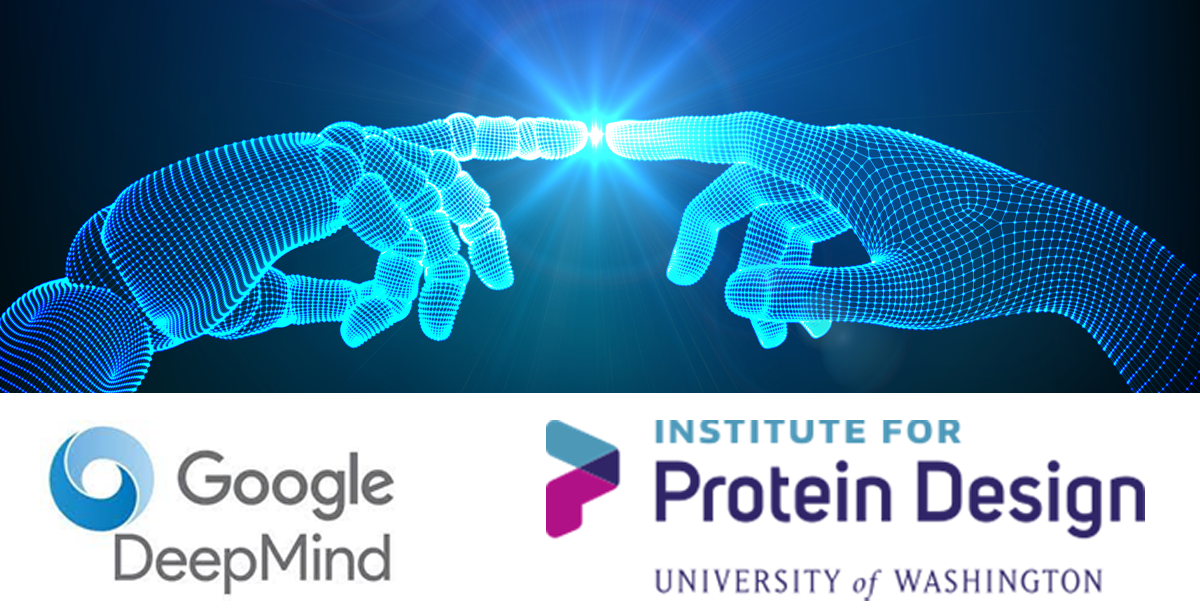 Google Deepmind and Institute for Protein Design at the University of Washington Logos